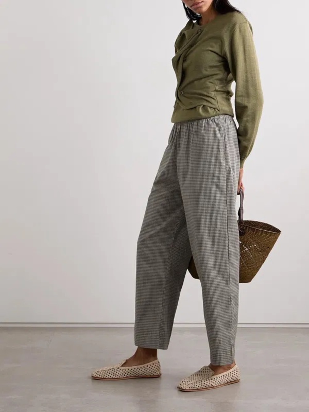 DEIJI STUDIOS

Ease Checked Cropped Pants